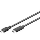 PremiumCord Kabel USB 3.1 konektor C/male - USB 2.0 Micro-B/male, černý, 1m
