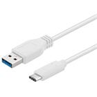 PremiumCord Kabel USB 3.1 konektor C/male - USB 3.0 A/male, bílý, 1m