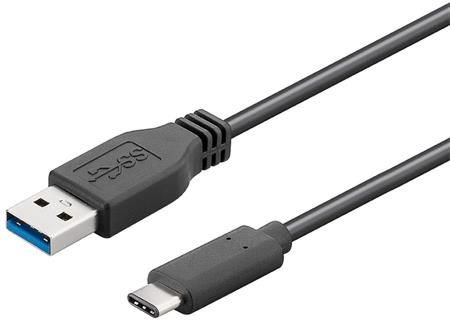 PremiumCord Kabel USB 3.1 konektor C/male - USB 3.0 A/male, černý, 15cm