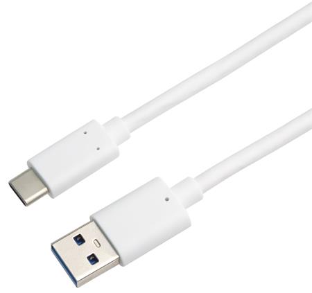 PremiumCord kabel USB-C - USB 3.0 A (USB 3.1 generation 2, 3A, 10Gbit/s) 2m bílá