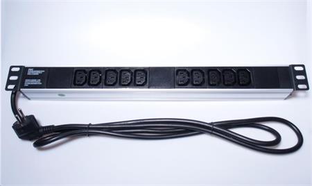 PremiumCord Panel napájecí do 19" racku 1.5U, 10xIEC (C13), 2m kabel
