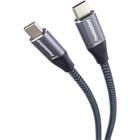 PremiumCord USB-C kabel ( USB 3.2 GEN 2, 3A, 60W, 20Gbit/s ) bavlněný oplet, 1,5m