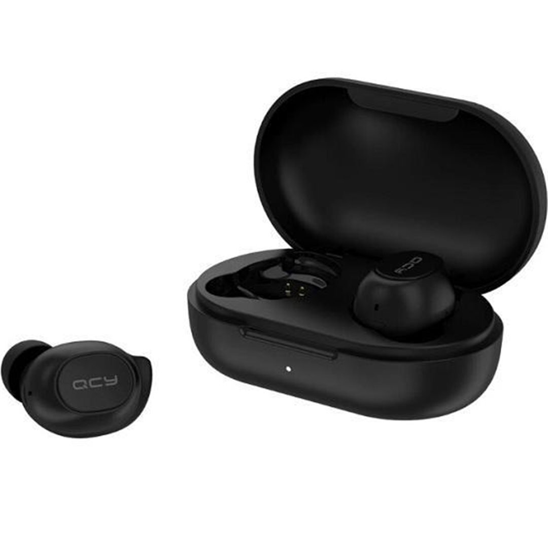QCY - T9 zcela bezdrátová sluchátka s dobíjecím boxem - černá