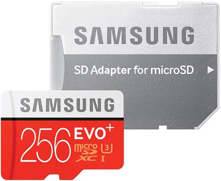 Samsung Micro SDXC EVO+ 256GB UHS-I U3 + SD adaptér