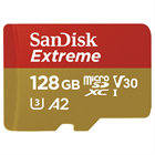 SanDisk Extreme microSDXC 128 GB pro akční kamery + SD Adapter 170MB/s and 80MB/s, A2 C10 V30 UHS-I U3