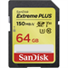 SanDisk Extreme Plus SDHC 64 GB 150 MB/s C10 V30 UHS-I U3