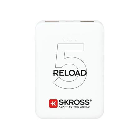 SKROSS powerbank SKROSS Reload 5, 5000mAh, 2x 2A výstup, microUSB kabel, bílý