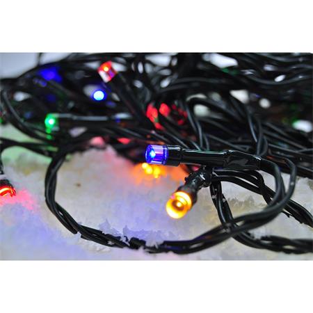 Solight 1V110-M LED venkovní vánoční řetěz, 50 LED, 5m, přívod 3m, 8 funkcí, časovač, IP44, vícebarevný