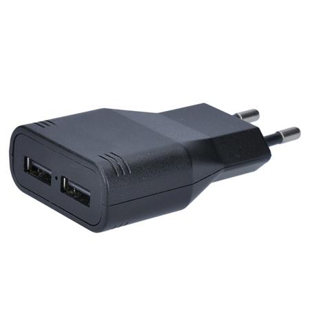 Solight DC48 USB nabíjecí adaptér, 2x USB, 3400mA max., AC 230V, černý