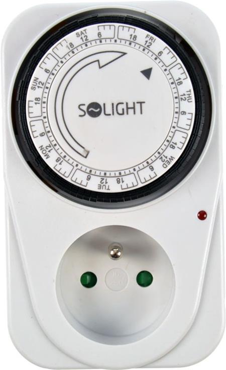 Solight DT02 Časový spínač mechanický, týdenní, interval 2h, vypínač