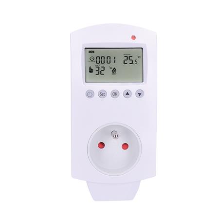 Solight DT40 Termostaticky spínaná zásuvka, zásuvkový termostat, 230V/16A, režim vytápění nebo chlazení, různé teplotní režimy
