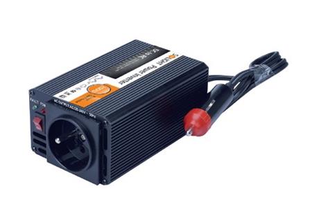 Solight Invertor 12V, 200W, kovový, černý, 12V + USB 500mA