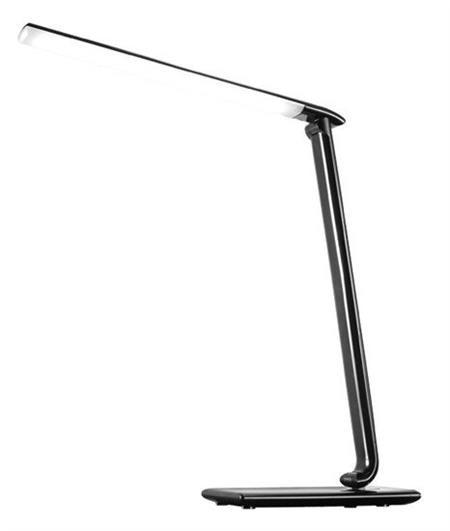 Solight LED stolní lampička stmívatelná, 12W, volba teploty světla, USB, černý lesk