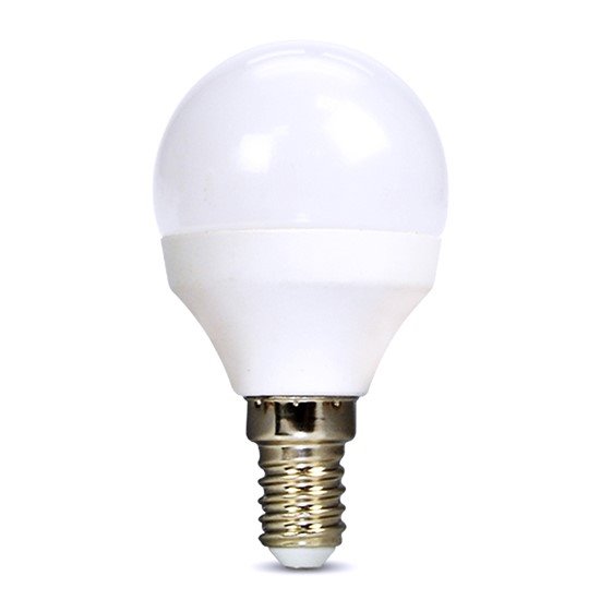 Solight LED žárovka, miniglobe, 6W, E14, 4000K, 450lm, bílé provedení