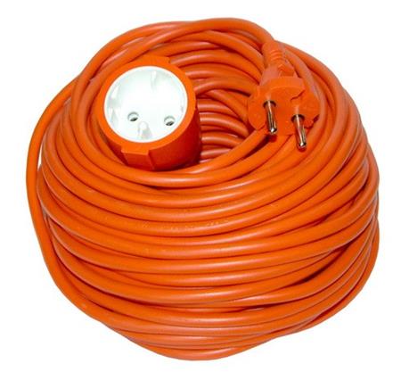 Solight prodlužovací kabel - spojka, 1 zásuvka, oranžová, plochá, 30m