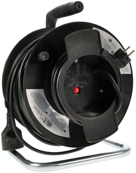 Solight prodlužovací přívod na bubnu, 1 zásuvka, černý, 50m