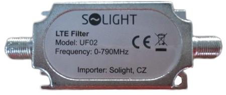 Solight UF02 Pásmový LTE filtr, rozsah 0-790MHz, max. 60. kanál DVB-T