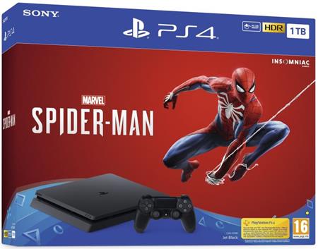 Sony Playstation 4 Slim 1TB Black + Spider-Man (PS4)