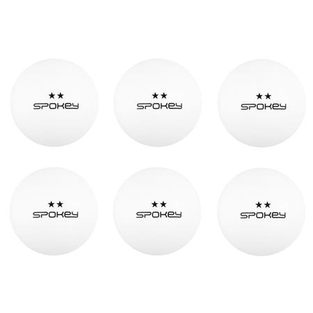 Spokey SKILLED - Pingpongové míčky 2*, 6 ks, bílé
