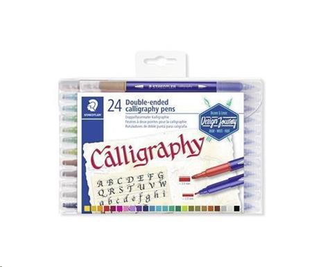 Staedtler Sada kaligrafických popisovačů "Calligraph Duo", 24 barev, 2,0/3,5 mm, oboustranné