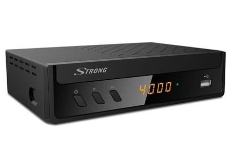 Strong SRT 8221 Satelitní přijímač, DVB-T/T2/S2, Full HD, H.265/HEVC, PVR, EPG, USB, HDMI, LAN, SCART, černý