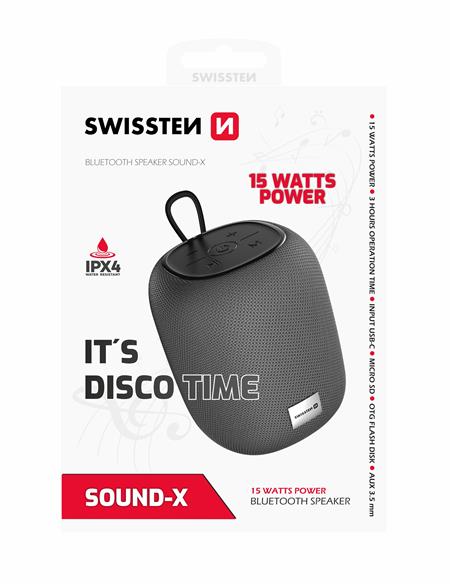 Swissten bluetooth reproduktor Sound-X šedý