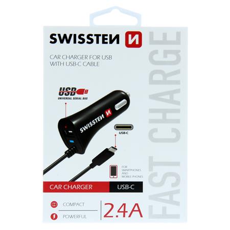 Swissten CL Adapter 2x USB 2.4A power (1x integrované USB-C)