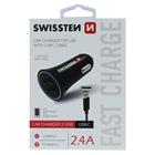 Swissten CL Adapter 2x USB 2.4A power + USB-C (1.5m)