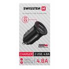 Swissten cl adaptér 2x USB 4,8A metal černý (samoprodavač)