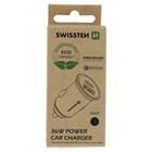 Swissten cl adaptér power delivery USB-C + quick charge 3.0 36w metal černý (eco balení)