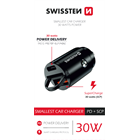 Swissten cl adaptér power delivery usb-c + super charge 3.0 30w nano černý