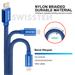 Swissten datový kabel textile USB / Lightning 1,2 M, modrý