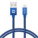 Swissten datový kabel textile USB / Lightning 2,0 M, modrý