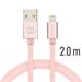 Swissten datový kabel textile USB / Lightning 2,0 M, růžovo-zlatý