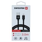 Swissten datový kabel textile USB / Lightning 3,0 M, černý