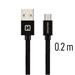 Swissten datový kabel textile USB / Micro USB 0,2 M, černý