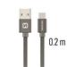 Swissten datový kabel textile USB / USB-C 0,2 M, šedý