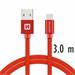 Swissten datový kabel textile USB / USB-C 3,0 M, červený
