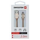 Swissten datový kabel textilní USB / USB-C 2m zlatý