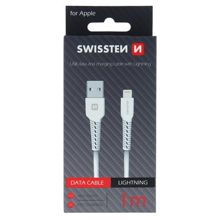 Swissten datový kabel USB / lightning 1m bílý