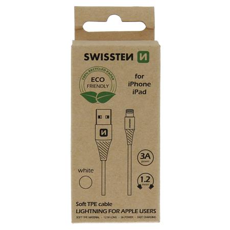 Swissten datový kabel USB-Lightning bílý 1,2m (eco balení)