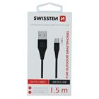 Swissten datový kabel USB / Micro USB 1,5 M, černý (9Mm)