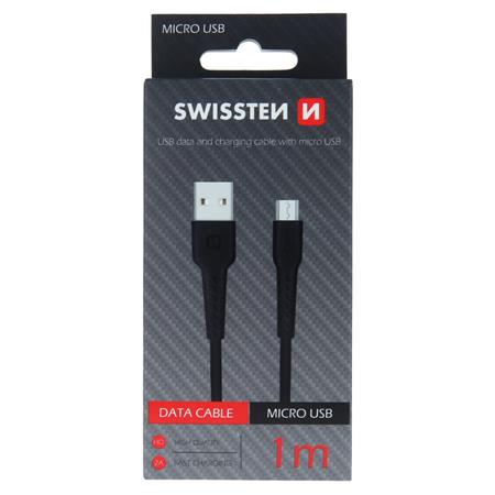 Swissten datový kabel USB / micro USB 1m černý