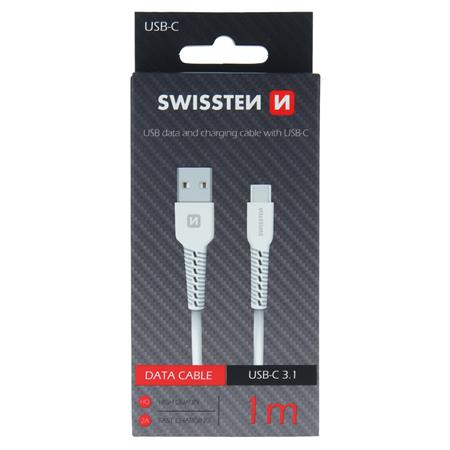 Swissten datový kabel USB / USB-C 1m bílý