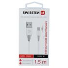 Swissten datový kabel USB / USB-C 3.1, bílý 1,5 M (9Mm)