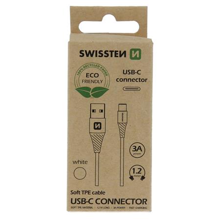 Swissten datový kabel USB-USB-C bílý 1,2m (eco balení)