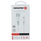 Swissten datový kabel USB / USB-C super Fast Charging 5A 1,5M, bílý