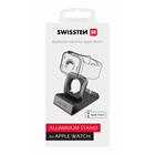 Swissten Hliníkový stojánek pro Apple Watch, šedý