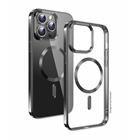 Swissten pouzdro Clear Jelly MagStick Metallic PRO iPhone 14 Plus černé