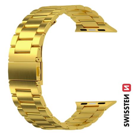 Swissten řemínek pro Apple Watch kovový 38 40 41 mm zlatý